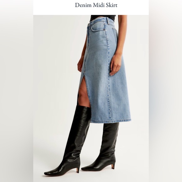 Abercrombie&Fitch Midi Denim Skirt , size 26/2 - Picture 3 of 8